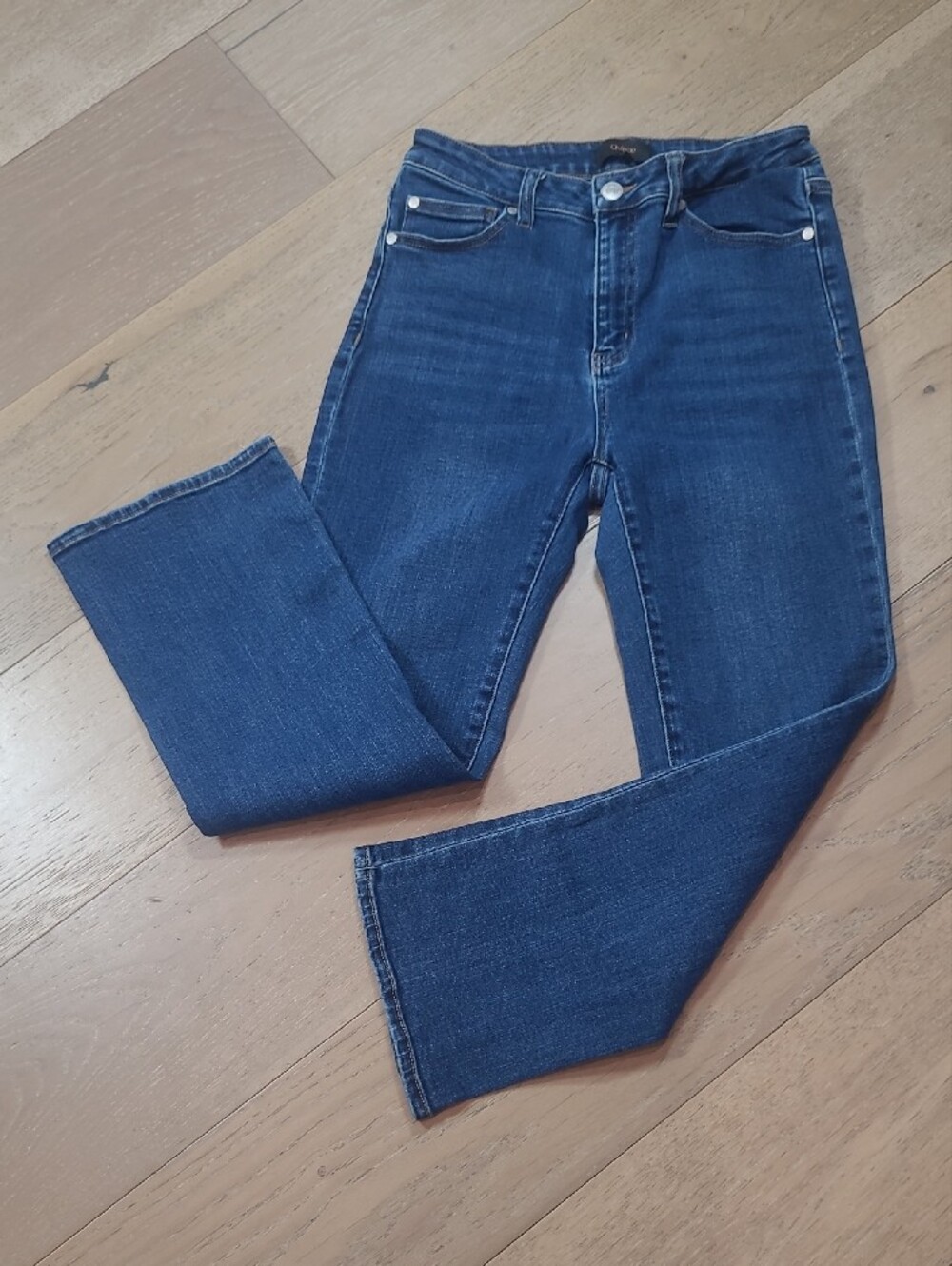 Quince Jeans Women's sz 28 High Rise Kick Flare Crop Denim Jeans